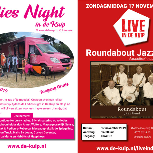 Persbericht Ladies Night & Live in De Kuip Round About Jazzband - posters