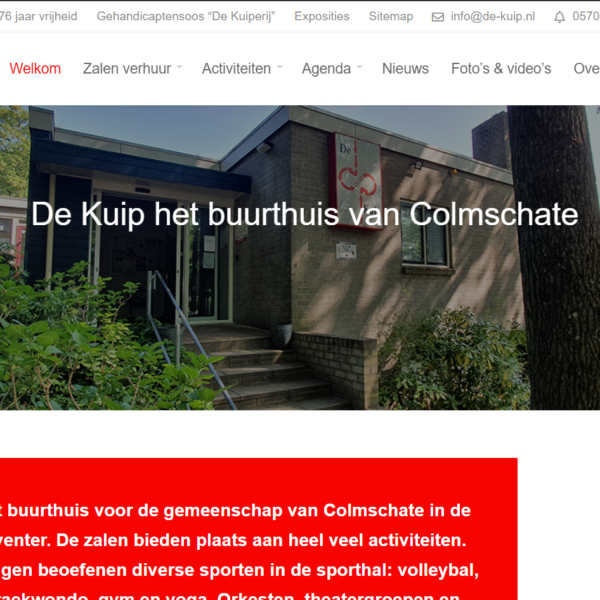 Nieuwe website Gemeenschapshuis De Kuip 2021