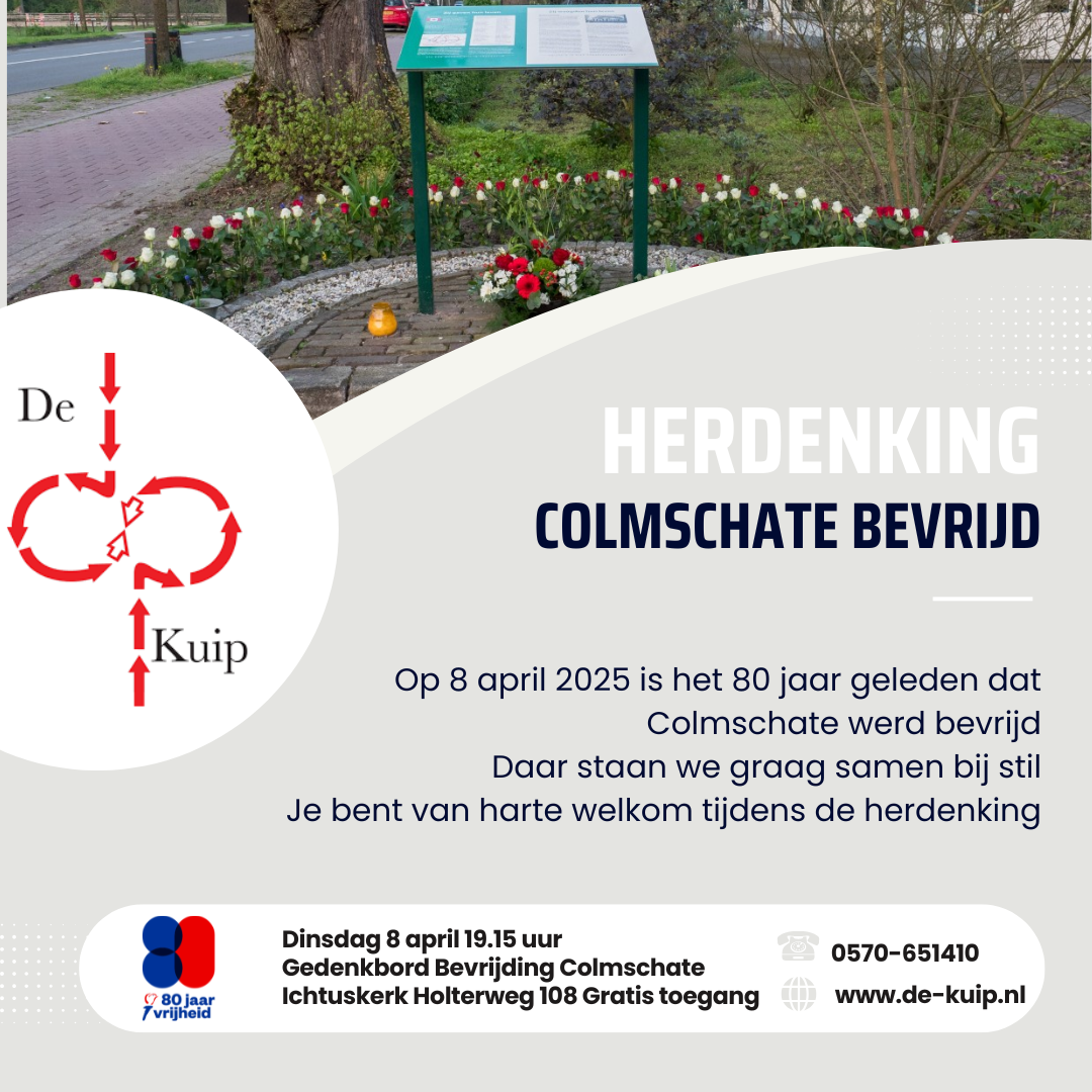 Banner Herdenking Colmschate Bevrijd 2025