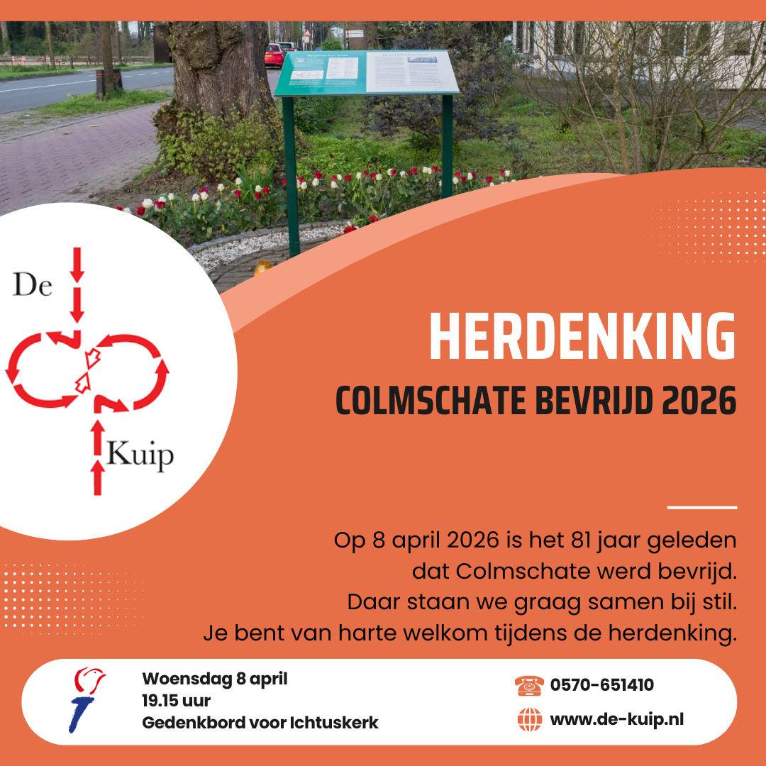 Banner Herdenking Colmschate Bevrijd 2026
