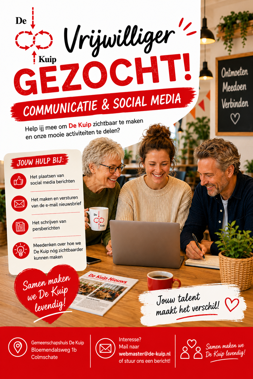 Vrijwilliger communicatie gezocht